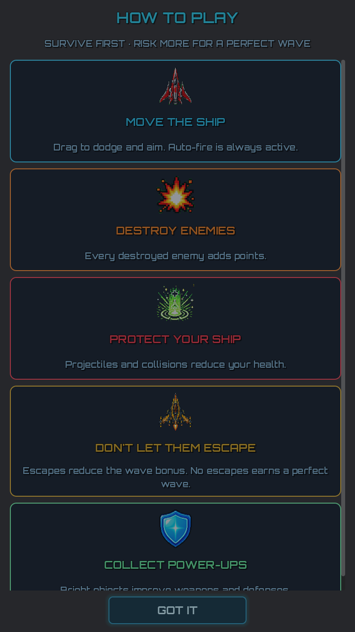 Pantalla How to Play portrait de Cosmic Rampage 1.0.4